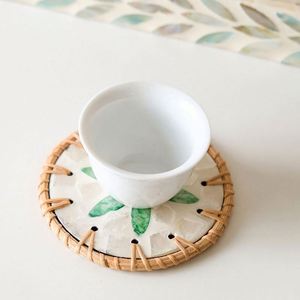 Posavasos de Concha Coloridos Hechos a Mano, Creativos, Naturales, de Madreperla, Aislantes del Calor, Decorativos para el Hogar - Product Image 3