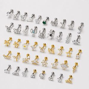 Vintage Fashion Titanium Zircon Labret Lip <b>Piercing</b> <b>Earrings</b> for Wedding Engagement Gift - Product Image 1