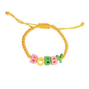 Yiwu Factory Personalized Trendy Colors Bright Acrylic Letter <strong>Large</strong> Hole <strong>Bead</strong> Handmade Weaving Unisex Party Bangles <strong>Bracelet</strong> - Product Image 5