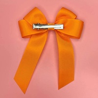 Gros personnalisé fait à la main grands nœuds de ruban gros-grain Boutique accessoires de cheveux avec pince à cheveux longue queue pour les enfants