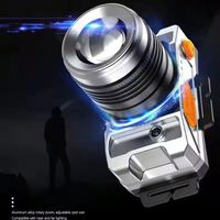 Linterna Frontal LED de Emergencia con Zoom de Largo Alcance (100-199M), Portátil, Recargable, Impermeable IP65, Haz Ajustable, Carga USB-C