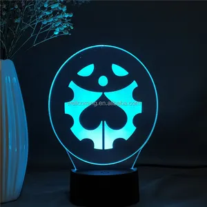 jojo lâmpada Suppliers-Luminária led de acrílico para noite, bizarra aventura do anime jojo, para decoração do quarto, sensor de toque, colorida, mesa de luz noturna, lâmpada de mesa