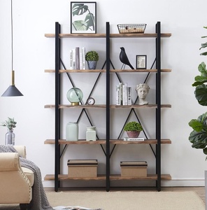 Libreria Aperta a 5 Ripiani Extra Large, Scaffale <span class=keywords><strong>Vintage</strong></span> Industriale, Grandi Mensole per Esposizione in Casa e Ufficio - Product Image 2