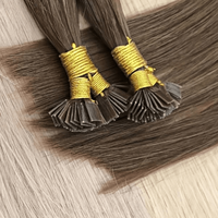 Starose Extensions de cheveux humains vierges russes en gros, à kératine pré-collée, double épaisseur, lisses, 1g, Micro Link U Tip