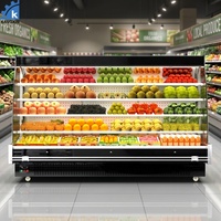 Enfriador de Exhibición de Frutas y Verduras con Refrigeración por Aire, Iluminación LED y Control por Aplicación para Supermercados, Gran Venta