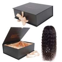 Luxuriöse Haarverpackung Faltbare Papierboxen für Haarverlängerungen & Spitzenperücken Maßgefertigte Perückenboxen mit Logo Satin-Gefüttert