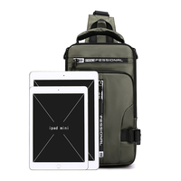 2024 nouvelle mode grande capacité étanche simple épaule sports de plein air sac polochon USB hommes sac de poitrine