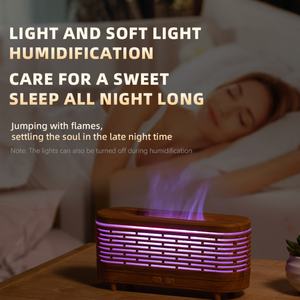 Nuevo Difusor de Aromas Eléctrico Portátil con Luz LED de Llama a Cuadros, Diseño Mini con Aspecto de Madera para Uso Doméstico - Product Image 6