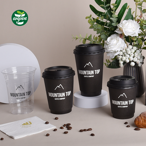 Disposable Custom Double Wall Paper Coffee Cups 12oz for Hot Drinks