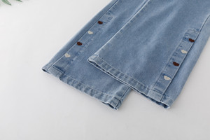 Yyo הסיטונאי בנות גדולות ג 'ינס ילדים רחב הרגל הדפס פרחוני עמיד למים מכנסיים - Product Image 5