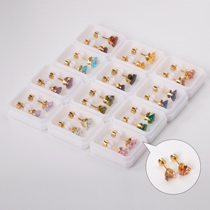 Boucles d'oreilles en forme de cœur plaquées or avec incrustation de cristaux pour femmes, bijoux à la mode, cadeau - Product Image 2