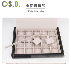 Estuche de Viaje para Joyas de Lujo de Alta Calidad, Caja Organizadora de Joyas de Cuero Funcional de Gran Capacidad con Imán - Product Image 4