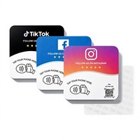 Carte d'avis d'hôtel personnalisable avec code QR NFC NTAG213, carte PVC noire mate avec dos adhésif imperméable