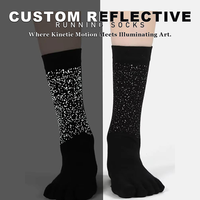 Chaussettes de course nocturne réfléchissantes OEM personnalisées pour femmes, respirantes en coton, pour l'entraînement sur sentier, en maille, pour le sport