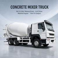 Camion malaxeur à béton HOWO 8m3 10m3 6x4 avec moteur Weichai 274KW, rapport d'essai de la machinerie, camion de construction à vendre