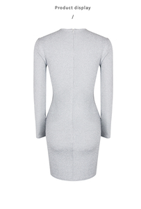 A2682 Glitter donna manica lunga Mini Club Design Sexy abito donna semplice 2024 nuovo - Product Image 6