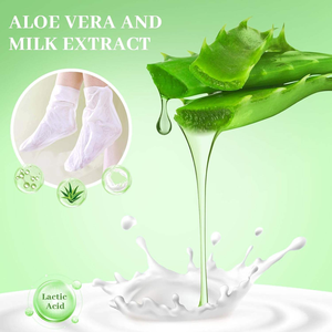 Maschera Esfoliante per Piedi all'Aloe Vera OEM, Calzini Spa per Piedi Secchi e Screpolati, Idratanti e Rimuovi <span class=keywords><strong>Pelle</strong></span> Morta dai <span class=keywords><strong>Talloni</strong></span> - Product Image 6