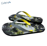 Tongs pour hommes imprimées palmiers personnalisées, séchage rapide, respirantes, confortables, pour la plage, décontractées, pour l'extérieur