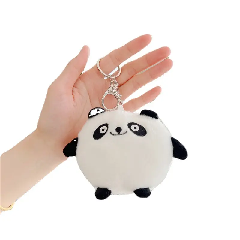 Nieuwe 10Cm Schattige Cartoon Panda Gevulde Sleutelhanger Pluche Sleutelhanger Panda