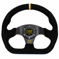 Volant de course modifié en daim de 13 pouces en forme de D, volant universel mat modifié pour simulateur de course