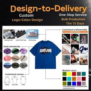 T-shirt pour homme surdimensionné en coton épais de 300 g, coupe hip-hop, col rond, impression sérigraphique, style boxy, fournisseur de qualité - Product Image 3