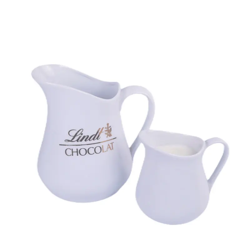Individuelles Logo Porzellan-Wasser-Milch-Kug-Set Krug Keramik arabische Kaffee-Kug Individueller Keramik-Latte-Milch-Kug für Zuhause