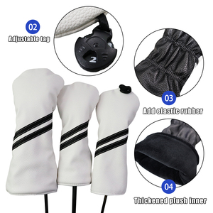 Housse <span class=keywords><strong>de</strong></span> tête <span class=keywords><strong>de</strong></span> <span class=keywords><strong>club</strong></span> <span class=keywords><strong>de</strong></span> <span class=keywords><strong>golf</strong></span> en cuir PU imperméable OEM, doublure en peluche épaisse, housse <span class=keywords><strong>de</strong></span> protection pour bois, housses <span class=keywords><strong>de</strong></span> tête <span class=keywords><strong>de</strong></span> qualité - Product Image 4