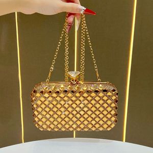 Cross-border New Women's <b>Clutch</b> Evening Bag Polyester Chain Strap Lattice Urban Simplicity European American Fashion Tanjing - Product Image 1