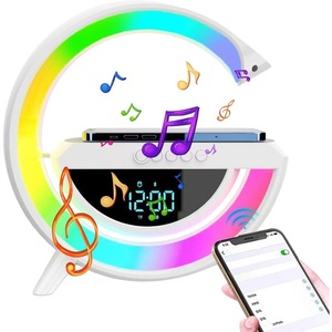 RGB <b>LED</b> Lamp <b>Clock</b> With Bluetooth FM Radio SD Card USB Charging Desk Lamp - Product Image 3