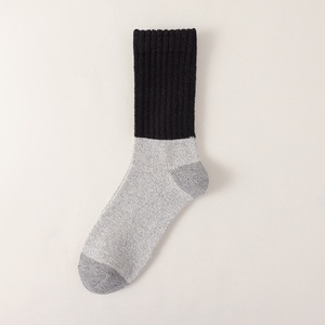 Autumn Winter Women <b>Wool</b> <b>Socks</b> Mid Calf Thickened Velvet <b>Socks</b> Color Block Versatile Cashmere High Tube <b>Socks</b> - Product Image 6