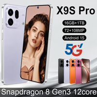X9S Pro Globale Version Smartphone 5G 16GB+1TB 7,3 Zoll LCD Full HD 8000mAh Akku Android 15 108MP Kamera Französischer Snapdragon 800