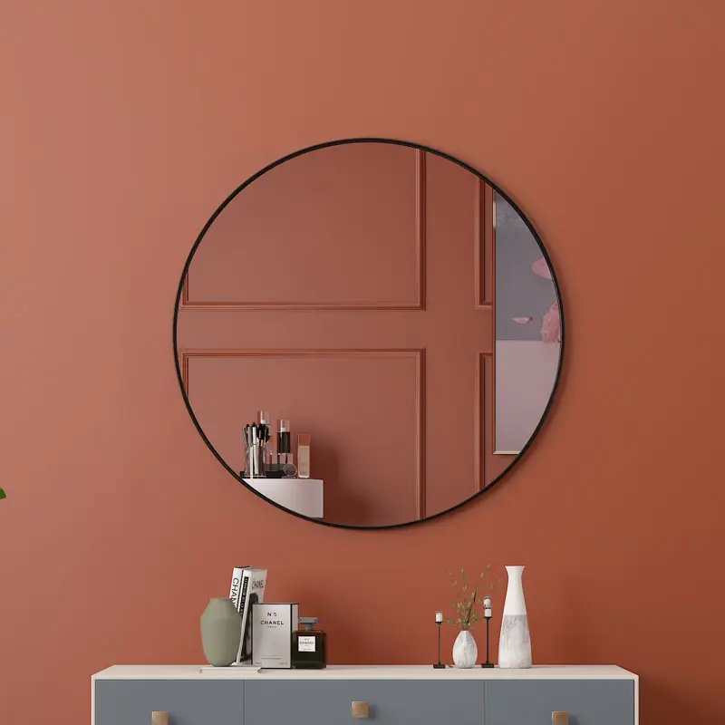 Miroir décoratif moderne personnalisé pour la maison cadre rond en or miroir suspendu pour salle de bain miroir espejos spiegel
