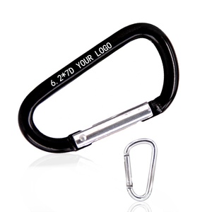 Moschettone a D in Lega di Alluminio Baichaoli 6.2*7 Argento/Nero con Logo Personalizzato per Industria Pesante e Miniere - Product Image 1