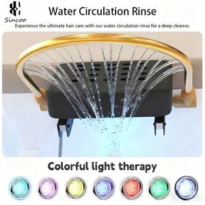 High End Barbershop Thai Style Electric Shampoo <b>Bed</b> with <b>LED</b> with Water Circulation Storage with Head Therapy SPA Shampoo <b>Bed</b> - Product Image 3
