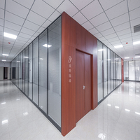 Cloison de séparation de bureau en verre PVC décorée insonorisée à installation facile préfabriquée