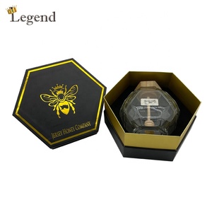 Coffret Cadeau Hexagonal <span class=keywords><strong>de</strong></span> Luxe Noir et Or, Boîte Rigide Vide avec Pot en Verre Hexagonal Transparent pour <span class=keywords><strong>Miel</strong></span>, <span class=keywords><strong>Dattes</strong></span>, Noix, Café, Logo Personnalisé - Product Image 6