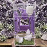 Conteneur d'élevage en verre acrylique transparent, terrarium pour araignées sauteuses, boîte pour tarantules, mantes, insectes, reptiles