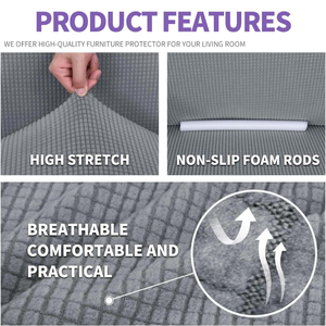 Modern Living Room Ready Made Spandex Universal 2 3 4 Seats <b>Stretch</b> <b>Sofa</b> <b>Cover</b> Elastic 3 Pieces Set <b>Sofa</b> <b>Cover</b> - Product Image 4