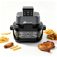 ANBOLIFE OEM Friteuse à air portable en verre 4-en-1 non toxique, sans PFAS, avec contrôle numérique et fenêtre de visualisation, appareils de cuisine ROHS