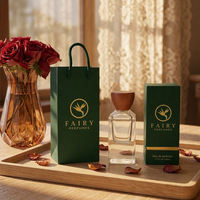 Flacon de parfum en verre givré personnalisé avec logo, 30/50/100 ml, kit d'emballage complet avec couvercle et boîte de base, sac en papier cadeau