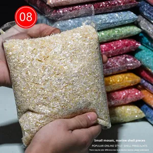 Mosaïque de coquillages naturels de petite taille 2-3mm, forme irrégulière, procédé de teinture, pour nail art, bijoux faits main, vêtements, autocollants, broches, épingles à cheveux - Product Image 5