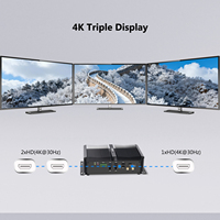 KINGDEL Mini PC Tanpa Kipas Core i7 Generasi ke-10 RAM 16GB DDR4 SSD NVMe 1TB 3xHD 4K 4096x2304, 2xRJ45 Giga LAN 6xCOM