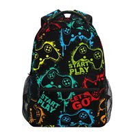 Mochila de poliéster personalizada al por mayor con logo, estampados de animales, 20-36L, gran capacidad, para estudiantes, duradera, con cremallera de moda