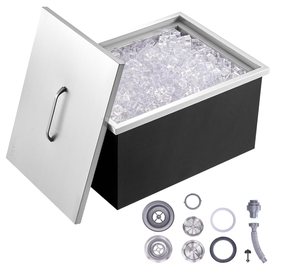 Food Grade Stainless Steel Ice Storage <b>Bin</b> with Direct <b>Cover</b> - Commercial Insulated Ice Container for Bar/Restaurant - Product Image 5
