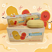 Jouets à presser en forme de fruits (arachide, maïs, fromage, mangue) – Jouets anti-stress tendance avec son couineur, blocs de construction pour soulager le stress