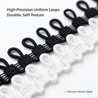 Boutons de haute précision uniformes, boucles décoratives, texture douce et durable, détail tissé de qualité supérieure pour la décoration de robes de mariée et de robes de cérémonie