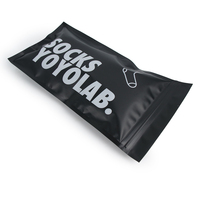 Logo imprimé personnalisé emballage noir givré imperméable mat fermeture à glissière emballage en plastique vêtements chaussettes emballage sac à glissière