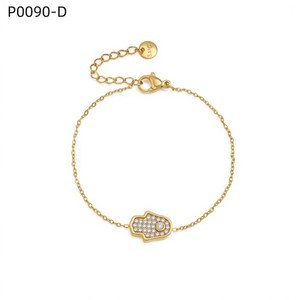 Amy Amy Hamsa Hand Bracelet 925 Silver Rhodium Plated Crystal <b>Charm</b> Minimalist Design for Women Everyday Wear - Product Image 3