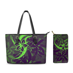 Sacs à main de voyage pour femmes, fourre-tout à imprimé polynésien, sac à épaule pour dames, portefeuille assorti - Product Image 1