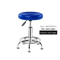 Tabouret de bar, chaise de barbier, pivotant, réglable en hauteur, avec base à 5 étoiles et roulettes, design minimaliste moderne